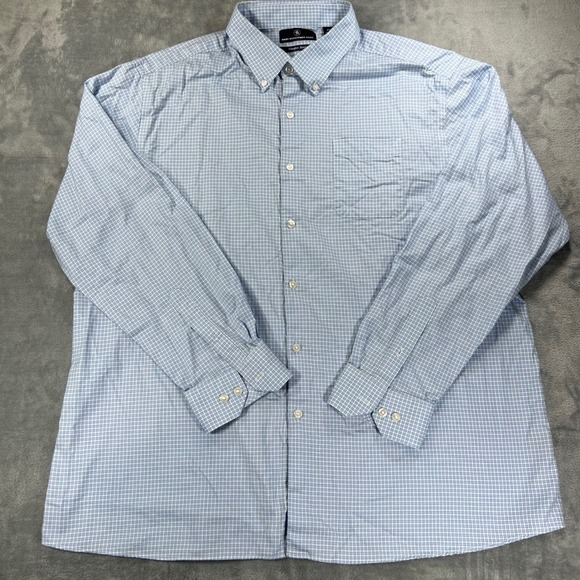 Hart Schaffner Marx Other - Hart Schaffner Marx Mens XXL Blue White Check Comfort Stretch Cotton Shirt